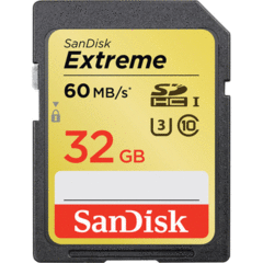 SanDisk Extreme SDHC Class 10 UHS-I U3 32GB