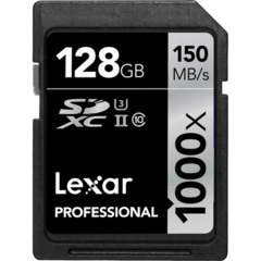 Lexar 128GB Professional 1000x UHS-II/U3 SDXC