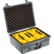 1554 Waterproof 1550 Case with Yellow and Black Divider Set (Silver)